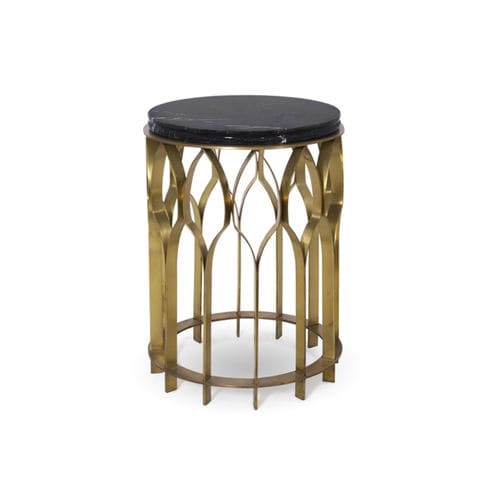 Beistelltisch / originelles Design - MECCA - Maison Valentina - Messing / Marmor / Gestell aus Messing