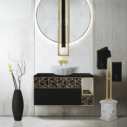 Moderner Badezimmer-Schrank - TORTOISE  - Maison Valentina - für Privatgebrauch / lackiertes Holz / poliertes Messing