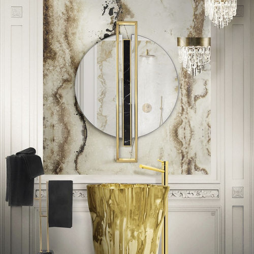 Dekorplatte für Wand - GOLD ONYX SURFACE - Maison Valentina - für Bad / Aluminium / bedruckt