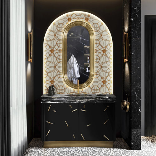 Freistehender Waschtisch-Unterschrank - BARAKA - Maison Valentina - Messing / Marmor / modern