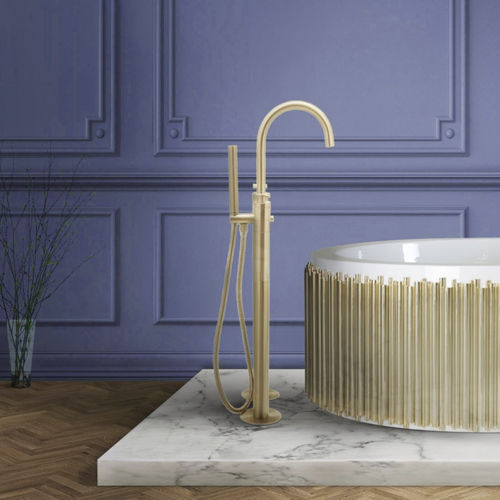 Einhebelmischer für Badewanne - NAU - Maison Valentina - bodenstehend / Messing / für Badezimmer