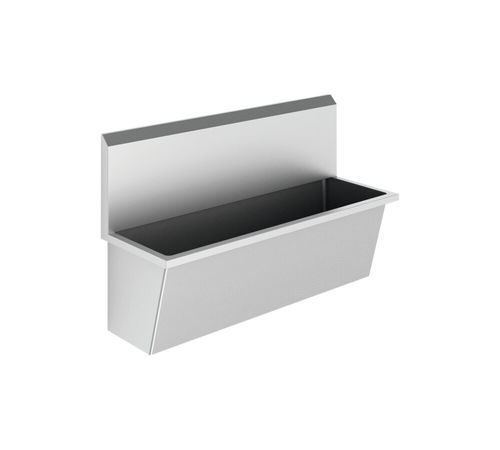 Wand-Waschbecken - GW08 49 04 01 - genwec - gebürsteter Edelstahl / Edelstahl / rechteckig