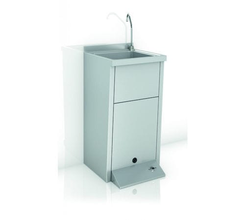 Waschbecken auf Füßen - GW08 50 04 01 - genwec - Edelstahl / Tret / rechteckig