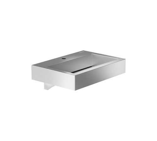 Wand-Waschbecken - GW08 54 04 01 - genwec - gebürsteter Edelstahl / Edelstahl / rechteckig