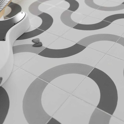 Feinsteinzeugfliesen - Cement Loop Decor - WOW Design EU - matt / für den Innenraum / für Außenbereich