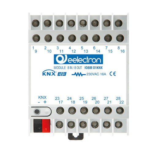 Binäreingang-Schnittstellenmodul - IO88E01KNX - Eelectron - Binärausgang / DIN-Schiene / KNX