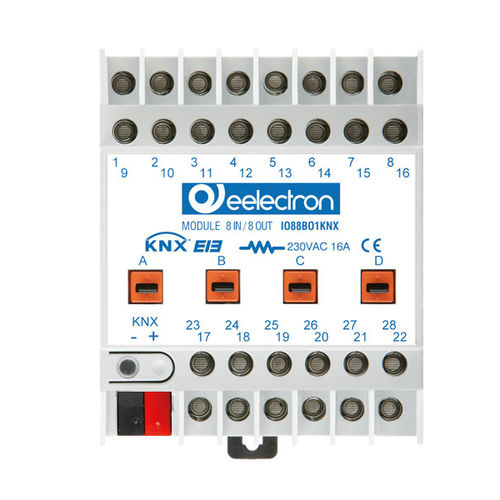 Binäreingang-Schnittstellenmodul - IO88B02KNX-C - Eelectron - Binärausgang / DIN-Schiene / KNX