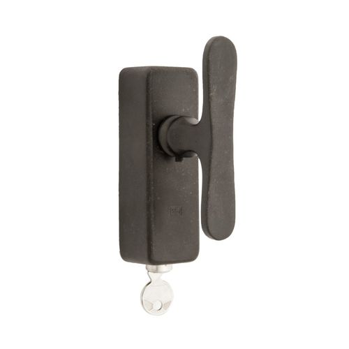 Drehkipp-Fenster-Griff - PHT”T” / DKS - Dauby - aus gealtertem Eisen / Rohmetall / aus roher Bronze