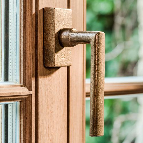 Drehkipp-Fenster-Griff - PH1930 /32Q - Dauby - aus gealtertem Eisen / Rohmetall / aus weißer Bronze