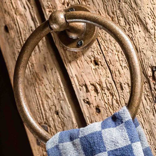 Ring-Handtuchhalter - PURE PLUS - Dauby - wandmontiert / aus gealtertem Eisen / Rohmetall