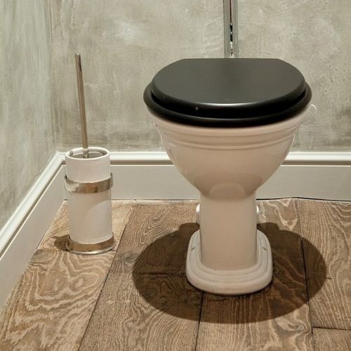 Bürstengarnitur aus gealtertem Eisen - POT - Dauby - Rohmetall / aus weißer Bronze / Keramik