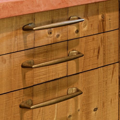 Türstoßgriff - PMC-300 - Dauby - aus gealtertem Eisen / aus roher Bronze / Rohmetall