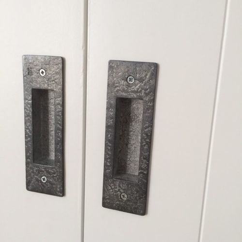 Stoßgriff für Schiebetür - PSS - Dauby - aus weißer Bronze / aus roher Bronze / aus gealtertem Eisen