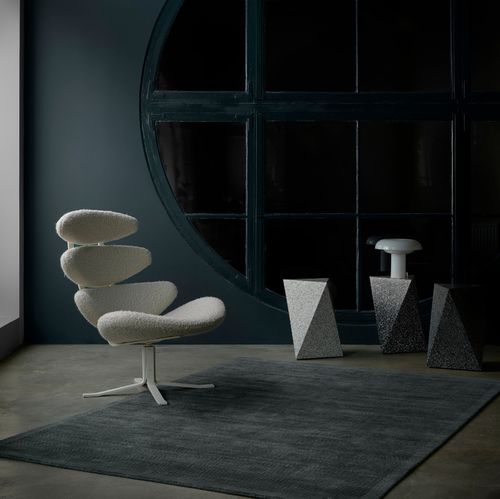 Moderner Teppich - ASTER - Fabula living - einfarbig / Baumwolle / Neuseelandwolle