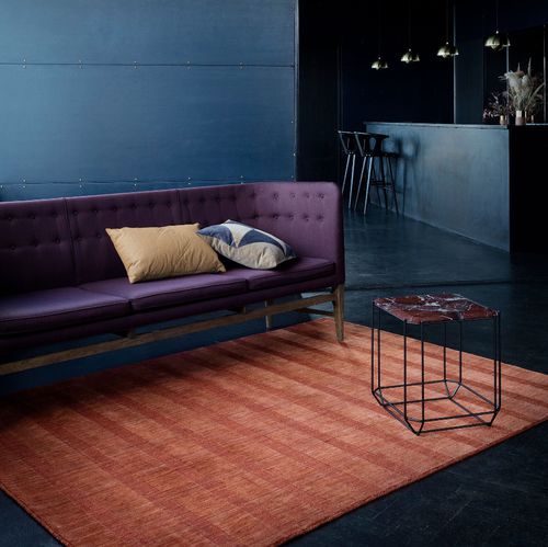 Moderner Teppich - LILY - Fabula living - Streifenmuster / Baumwolle / Neuseelandwolle