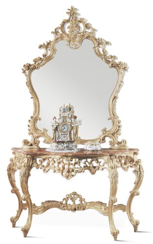 Neobarock-Konsolentisch - ART. 04 - Casta Diva Interiors - Holz / mit Spiegel / für Privatgebrauch