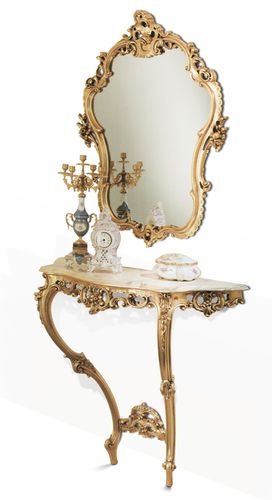 Neobarock-Konsolentisch - ART. 07 - Casta Diva Interiors - Holz / mit Spiegel / für Privatgebrauch