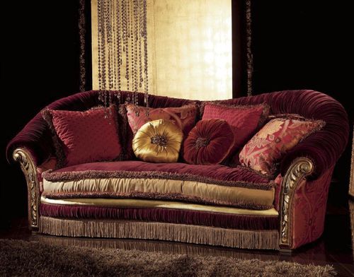 Stil-Sofa - ART. 200 - Casta Diva Interiors - Stoff / Leder / mehrfarbig