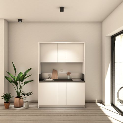 Moderne Kochnische - ARIA 154 - MiniCucine.com - kompakt / melaminbeschichtet / Monoblock