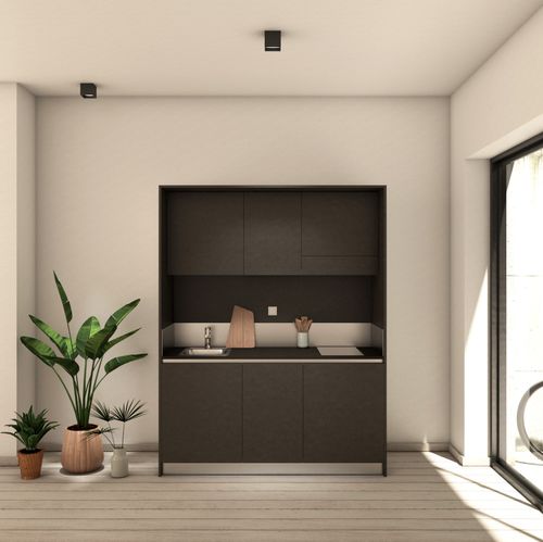 Moderne Kochnische - ARIA 164 169 - MiniCucine.com - kompakt / melaminbeschichtet / Monoblock