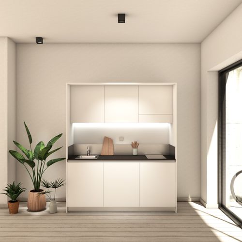 Moderne Kochnische - ARIA 184 - MiniCucine.com - kompakt / melaminbeschichtet / Monoblock