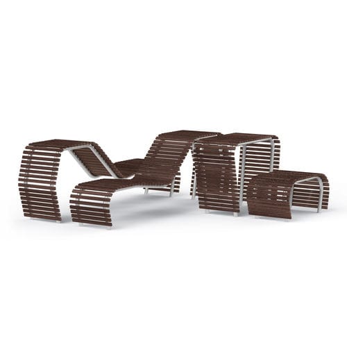 Moderne Bank für den öffentlichen Raum - WAVE - Kreal - Holz / Aluminium / modular