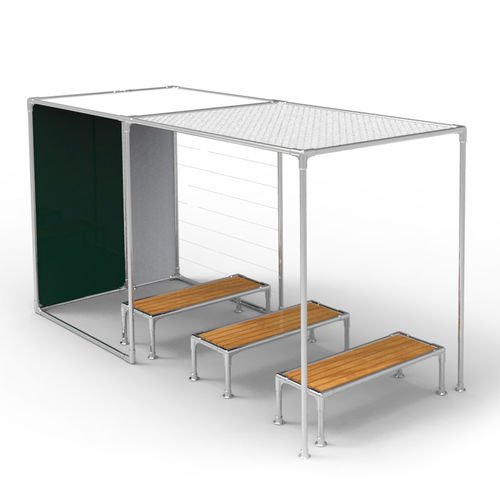 Moderne Bank für den öffentlichen Raum - KAGP108 - Kreal - Holz / Aluminium / ohne Rückenlehne