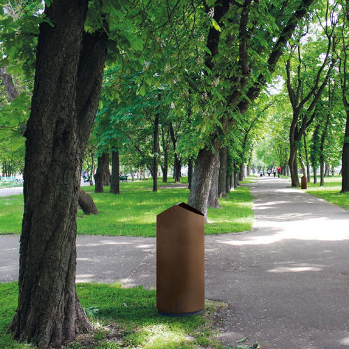 Park-Abfallbehälter - NEO - THE ITALIAN LAB SRL - galvanisiertem Stahl / Stahlblech / mit integriertem Aschenbecher
