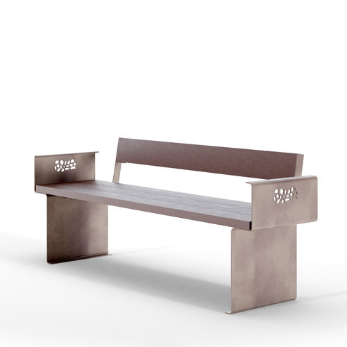Moderne Bank für den öffentlichen Raum - CLAPS RECY - THE ITALIAN LAB SRL - galvanisiertem Stahl / Recyclingkunststoff / mit Rückenlehne