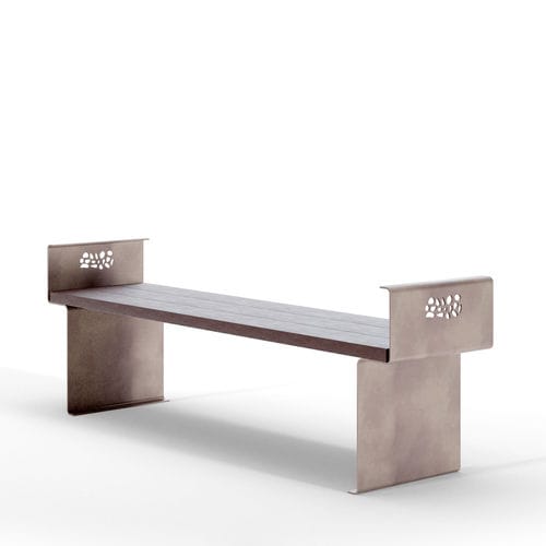 Moderne Bank für den öffentlichen Raum - CLAPS SEAT RECY - THE ITALIAN LAB SRL - galvanisiertem Stahl / Recyclingkunststoff / ohne Rückenlehne
