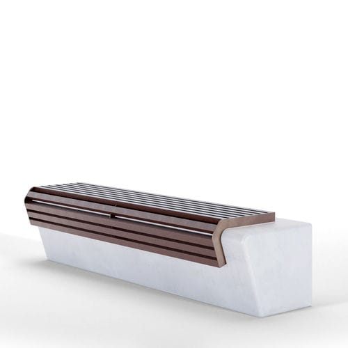 Moderne Bank für den öffentlichen Raum - FLAT 1 SEAT RECY - THE ITALIAN LAB SRL - galvanisiertem Stahl / Recyclingkunststoff / ohne Rückenlehne