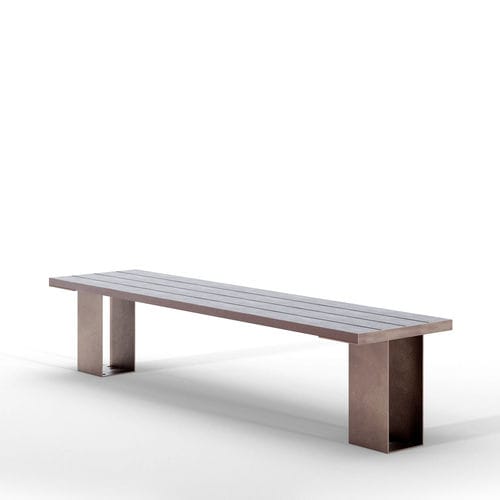 Moderne Bank für den öffentlichen Raum - LIBERTY RECY seat - THE ITALIAN LAB SRL - Stahlblech / Recyclingkunststoff / ohne Rückenlehne