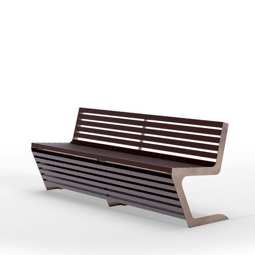 Moderne Bank für den öffentlichen Raum - WOODY RECY - THE ITALIAN LAB SRL - galvanisiertem Stahl / Edelstahl / Recyclingkunststoff