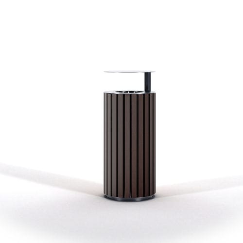 Park-Abfallbehälter - WOODY RECY - THE ITALIAN LAB SRL - Stahlblech / Recyclingkunststoff / mit Deckel