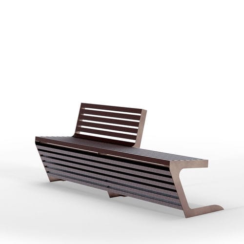 Moderne Bank für den öffentlichen Raum - WOODY 50/50 RECY - THE ITALIAN LAB SRL - Stahl / Edelstahl / Recyclingkunststoff