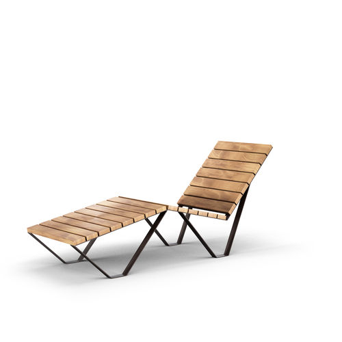 Moderne Sonnenliege - EASY EVO - THE ITALIAN LAB SRL - Tropenholz / Stahlblech / für Straße
