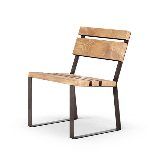 Moderner Stuhl - EASY EVO - THE ITALIAN LAB SRL - für Straße / Tropenholz / Gestell aus Stahlblech