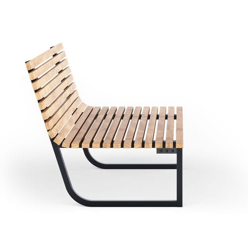 Moderne Bank für den öffentlichen Raum - URBAN RELAX S - THE ITALIAN LAB SRL - Tropenholz / galvanisiertem Stahl / pulverbeschichteter Stahl
