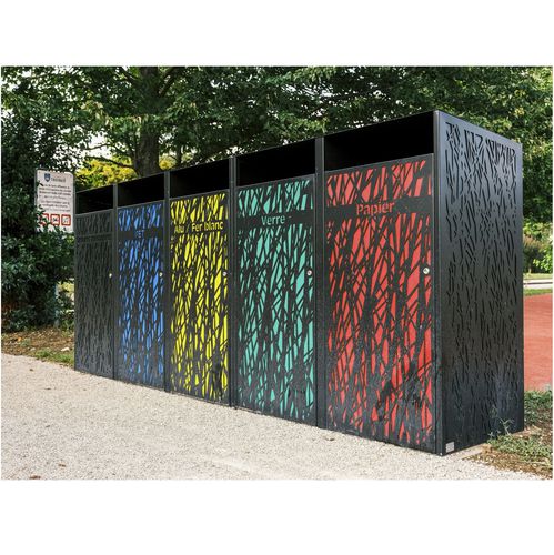 Park-Abfallbehälter - COVER BIN LINES - THE ITALIAN LAB SRL - System / Stahlblech / mit Deckel