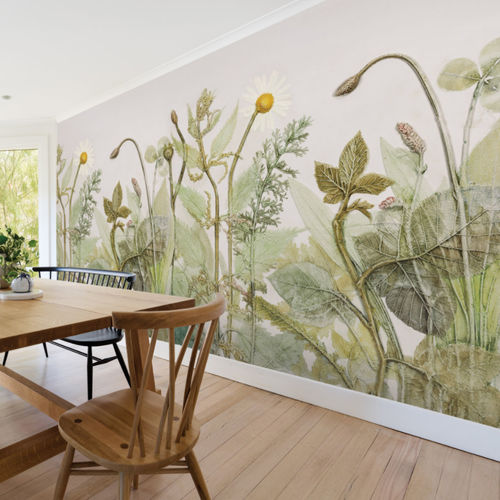 Moderne Tapete - RD-1 DAISY - AREA environments - Leinen / Vinyl / Blumenmotive