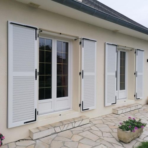 Einflügeliger Fensterladen - Persienné - GYT - Aluminium / Tür / grau