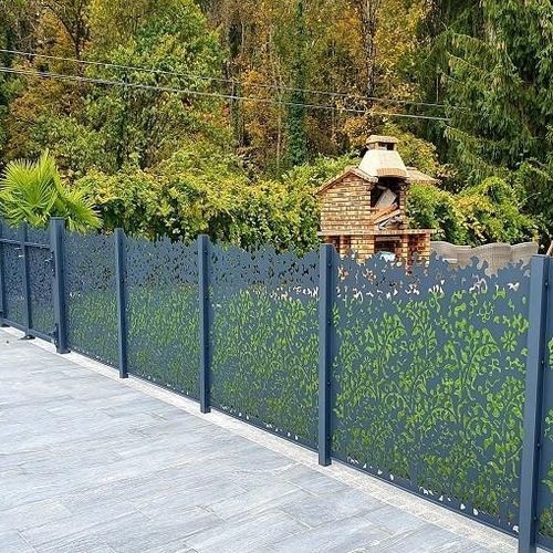 Lochblechzaun - Ambellya Coralys - GYT - Garten / thermolackiertes Aluminium / rechteckig