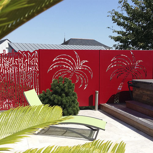 Plattenzaun - Ambellya Bambou &amp; Palmier - GYT - Garten / thermolackiertes Aluminium / Blech