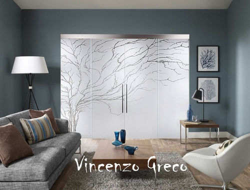 Tür für Innenbereich - Vincenzo Greco - Glas / Schiebe / Glas