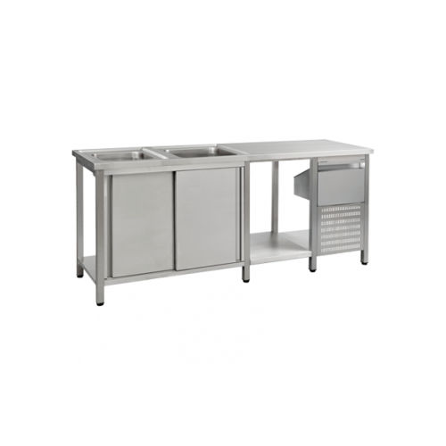 Edelstahl-Arbeitsplatte - Jimo Cooling Technology - für Profiküchen / mit rechteckigen Kanten