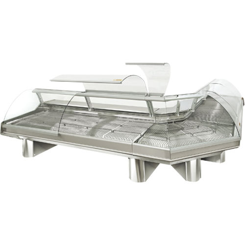 Verkaufskühlvitrine - HYDRAULIC GLASSES - Jimo Cooling Technology - für Metzgerei / mit Licht