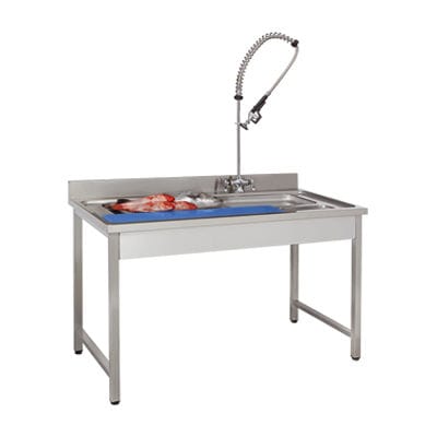 Fischzubereitungstisch - Jimo Cooling Technology - Edelstahl / Polyethylen / mit Waschbecken