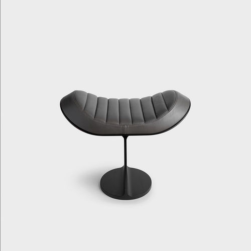 Moderner Hocker - H.E.A. 310 - DANTE - Goods and Bads - Leder / Gestell aus Metall / mit Mittelfuß