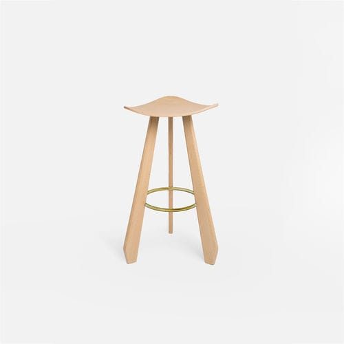 Moderner Barhocker - THE THIRD - DANTE - Goods and Bads - Leder / Sperrholz / Massivholz
