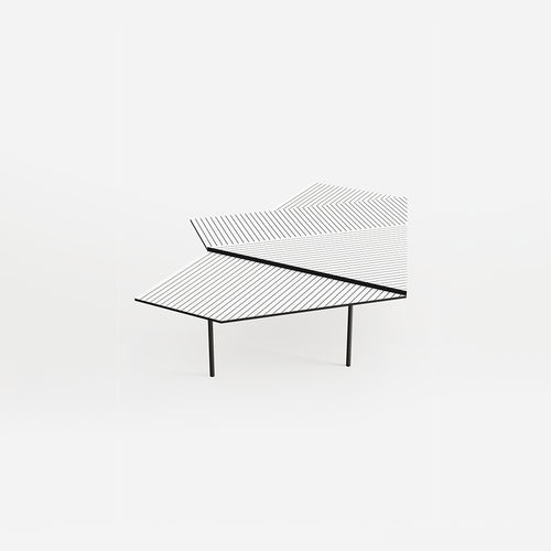 Beistelltisch / minimalistisches Design - PINSTRIPE - DANTE - Goods and Bads - Sperrholz / Gestell aus Stahl / flach